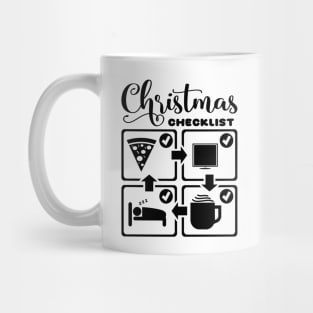 Christmas Checklist Holiday Funny Text Black Mug